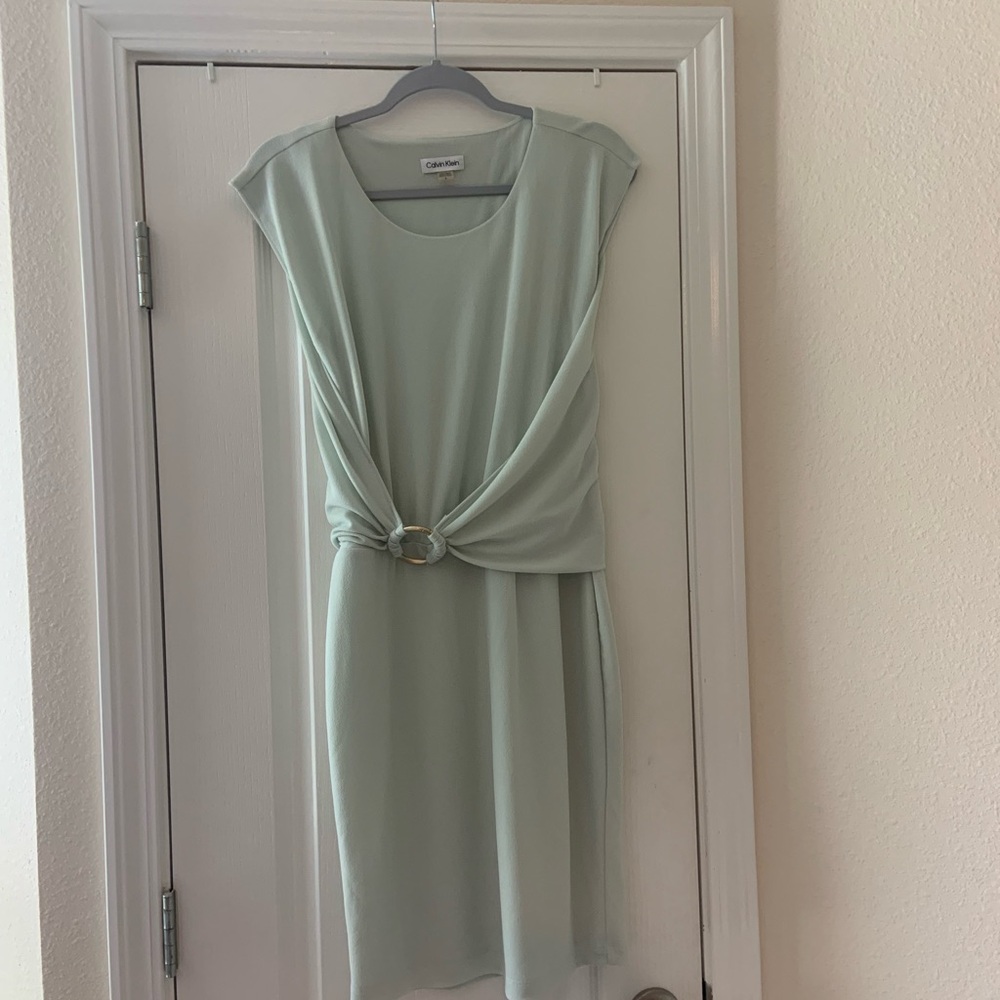 NWOT Calvin Klein Green Sheath Midi Dress